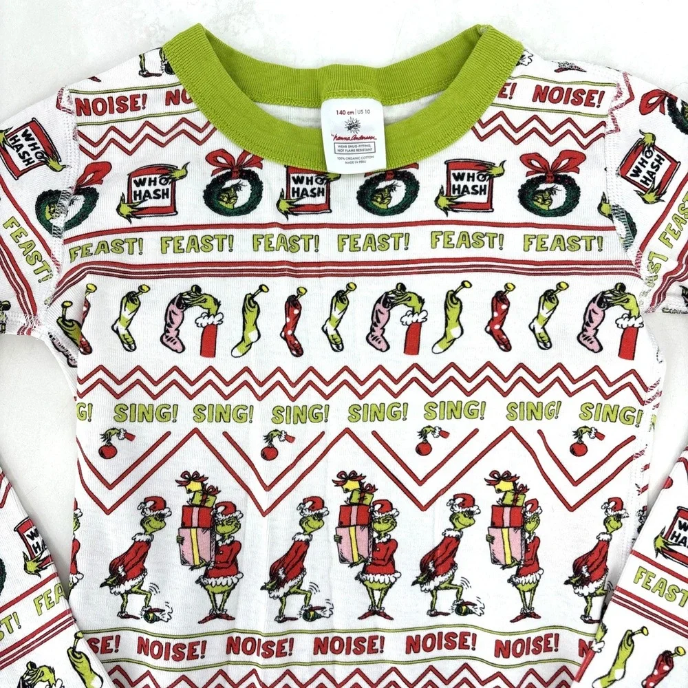 Hanna Andersson Grinch Pajama Top Size 10 Unisex Shirt ONLY‎